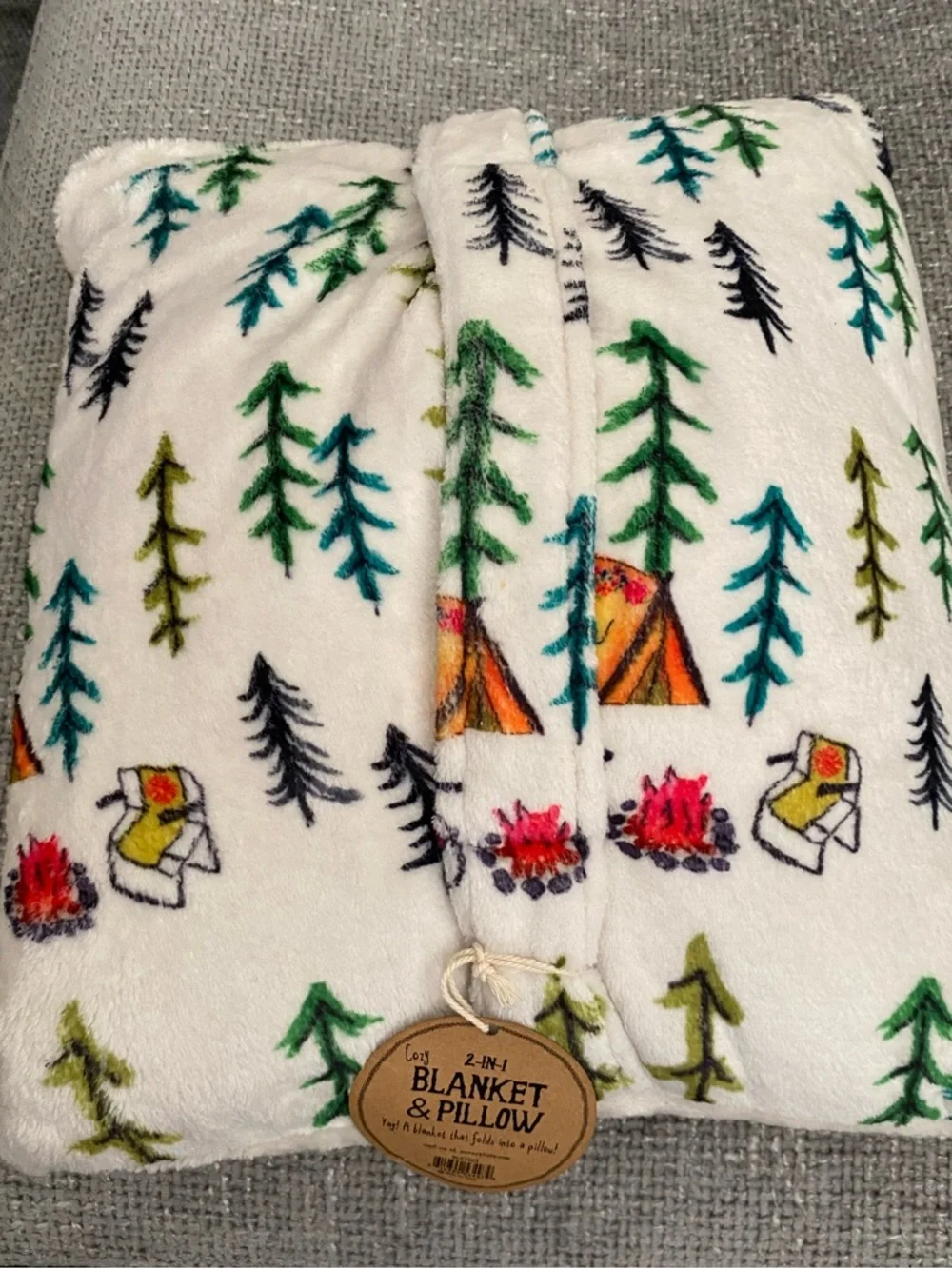 Happy Camper 2-in-1 Blanket & Pillow - Picture 2 of 3